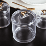 Pote com Tampa de Cristal Ecológico Golden Bird 14,5cm - Ela Decora