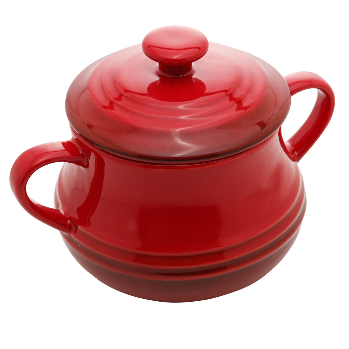 Pote de Cerâmica Retrô Vermelho 16,5cm - Ela Decora