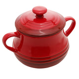 Pote de Cerâmica Retrô Vermelho 16,5cm - Ela Decora