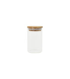 Pote de Vidro Com Tampa de Bambu Circular Mantimento 250ml - Ela Decora