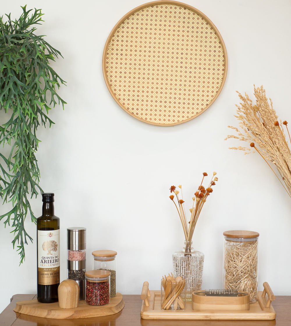 Pote de Vidro com Tampa de Bambu Circular Mantimento 500ml - Ela Decora