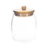 Pote de Vidro com Tampa de Bambu Ecokitchen 1 Litro - Ela Decora