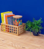 Pote de Vidro Flat com Tampa de Bambu Quadrado Mantimento 1,4 Litros - Ela Decora