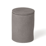 Pote Decorativo com Tampa em Cimento Cinza 10,5cm - Ela Decora