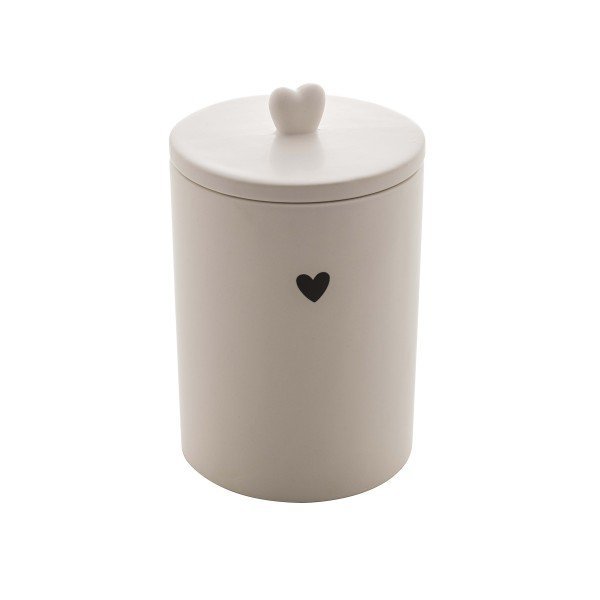 Pote Decorativo de Cerâmica Heart Coração Branco 15cm - Ela Decora