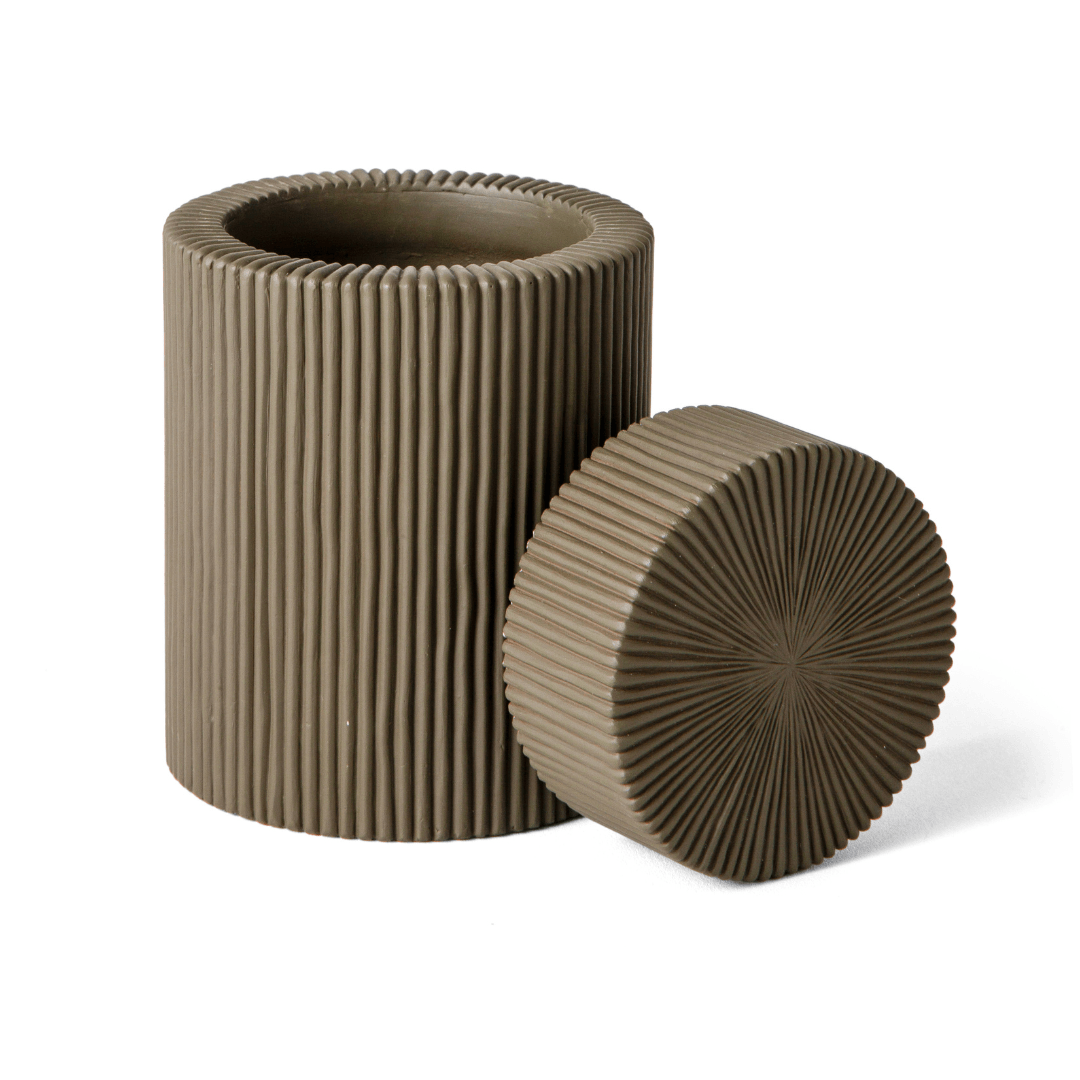 Pote Decorativo em Cimento Verde Militar 11,5cm - Ela Decora