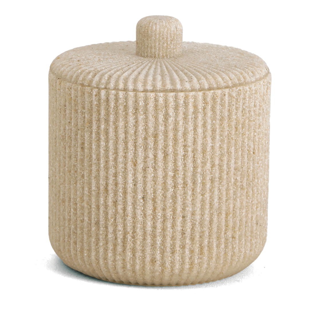 Pote Decorativo em Poliresina Areia 10,5cm - Ela Decora