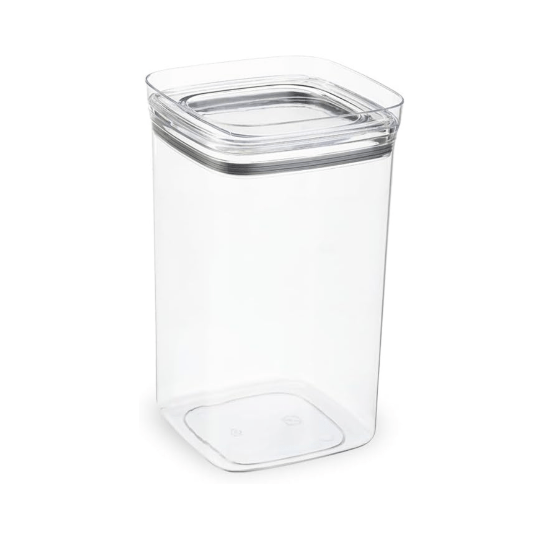Pote Hermético Quadrado Com Tampa Transparente Vedação Tripla Pote GG - 2,5 Litros - Ela Decora