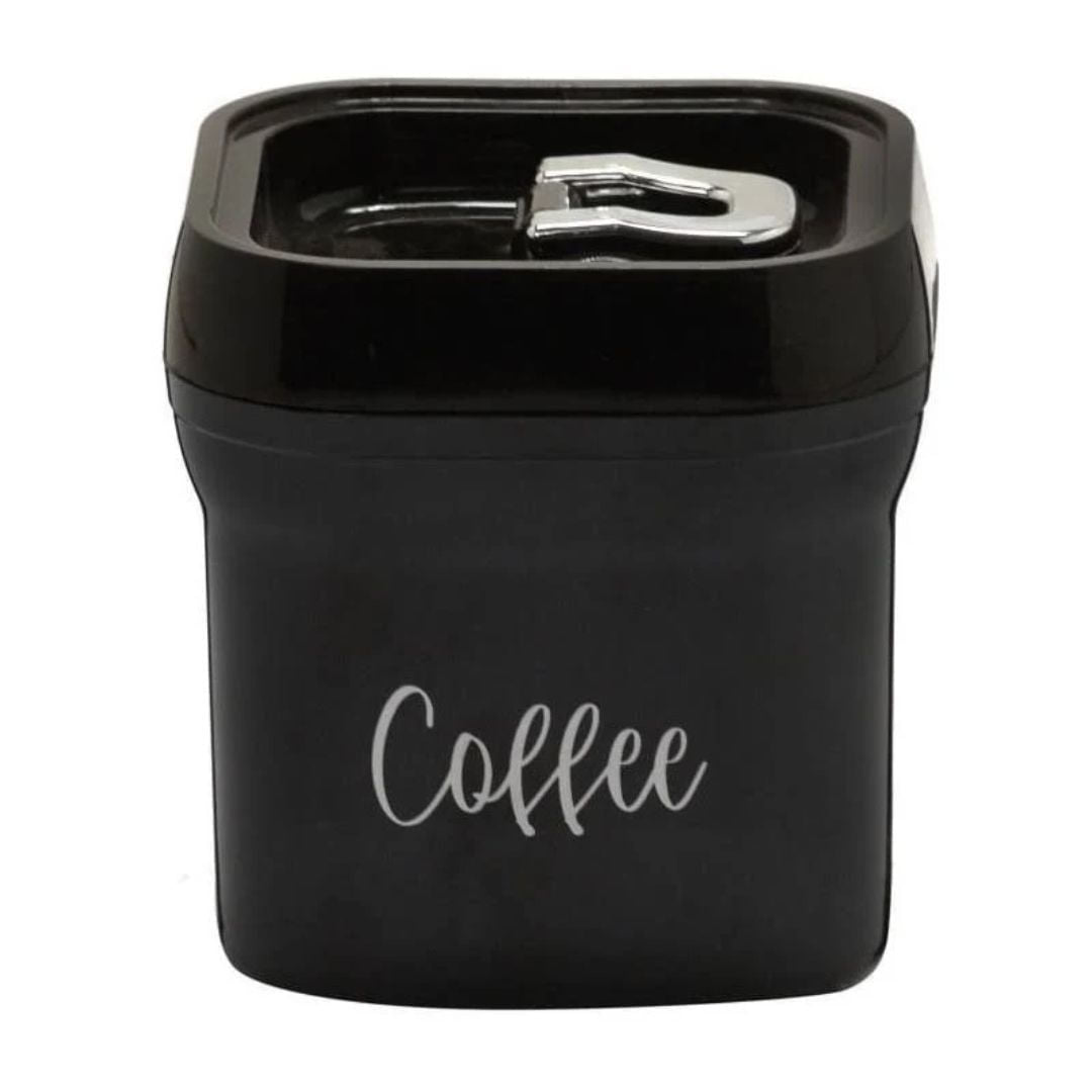 Pote para Café de Plástico com Tampa Preta 11,5cm - Ela Decora