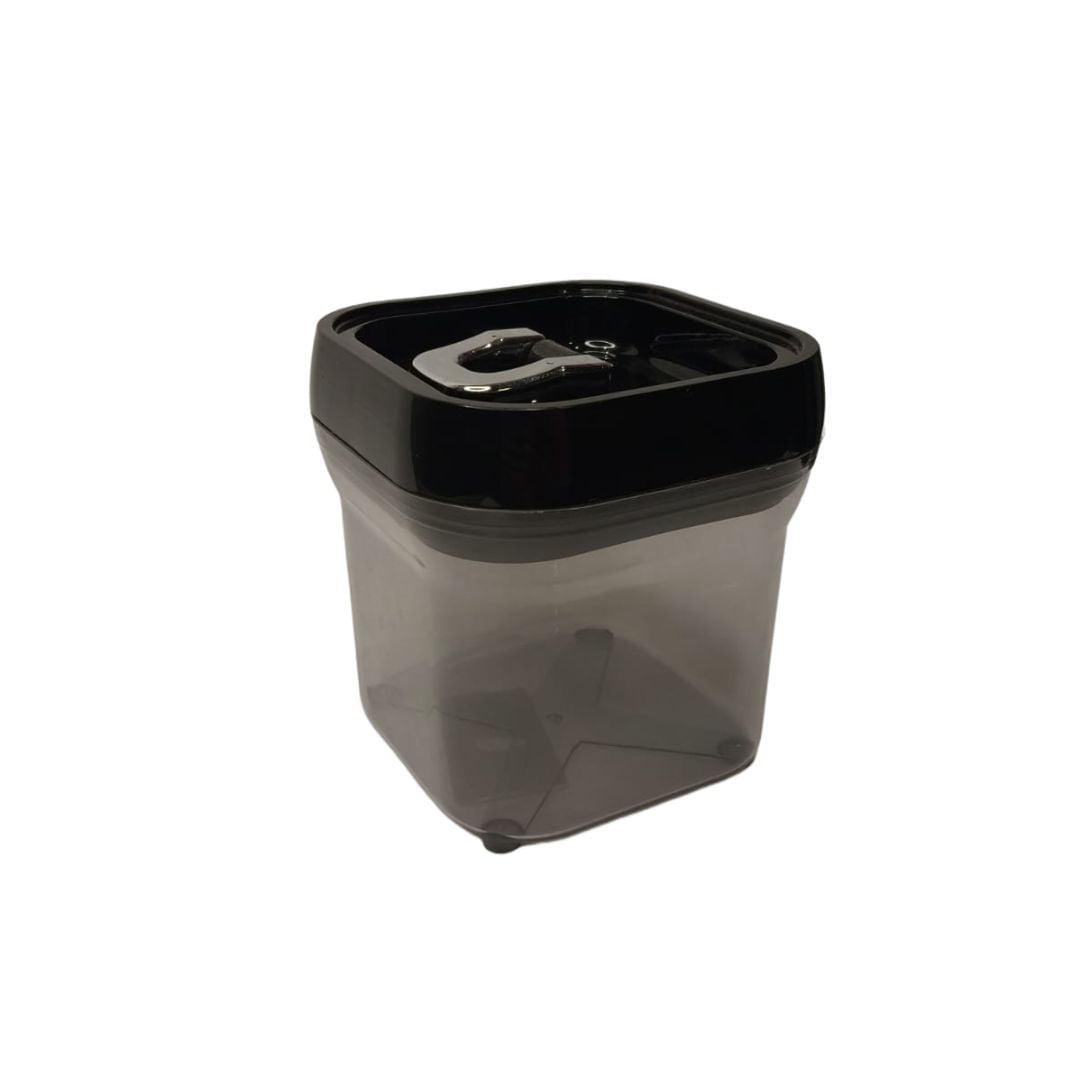 Pote para Mantimentos de Plástico com Tampa Preta 11,5cm - Ela Decora