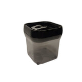 Pote para Mantimentos de Plástico com Tampa Preta 11,5cm - Ela Decora