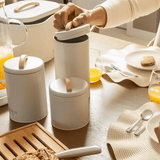 Pote para Mantimentos Hermético Sense 1,3 Litros Bege - Ela Decora