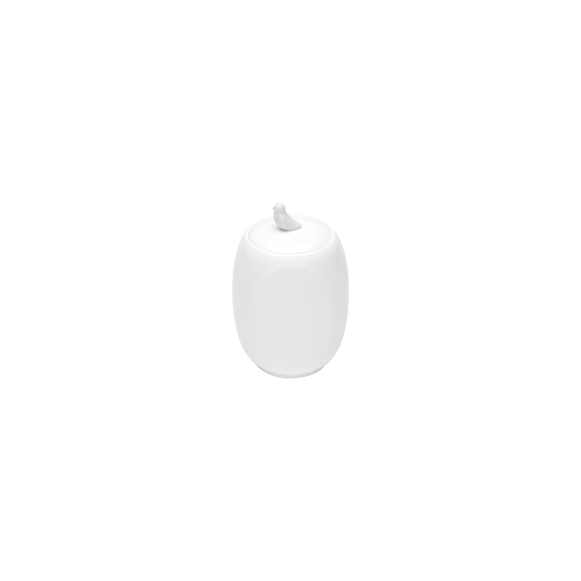 Pote Porcelana Birds com Tampa Branco 17cm - Ela Decora