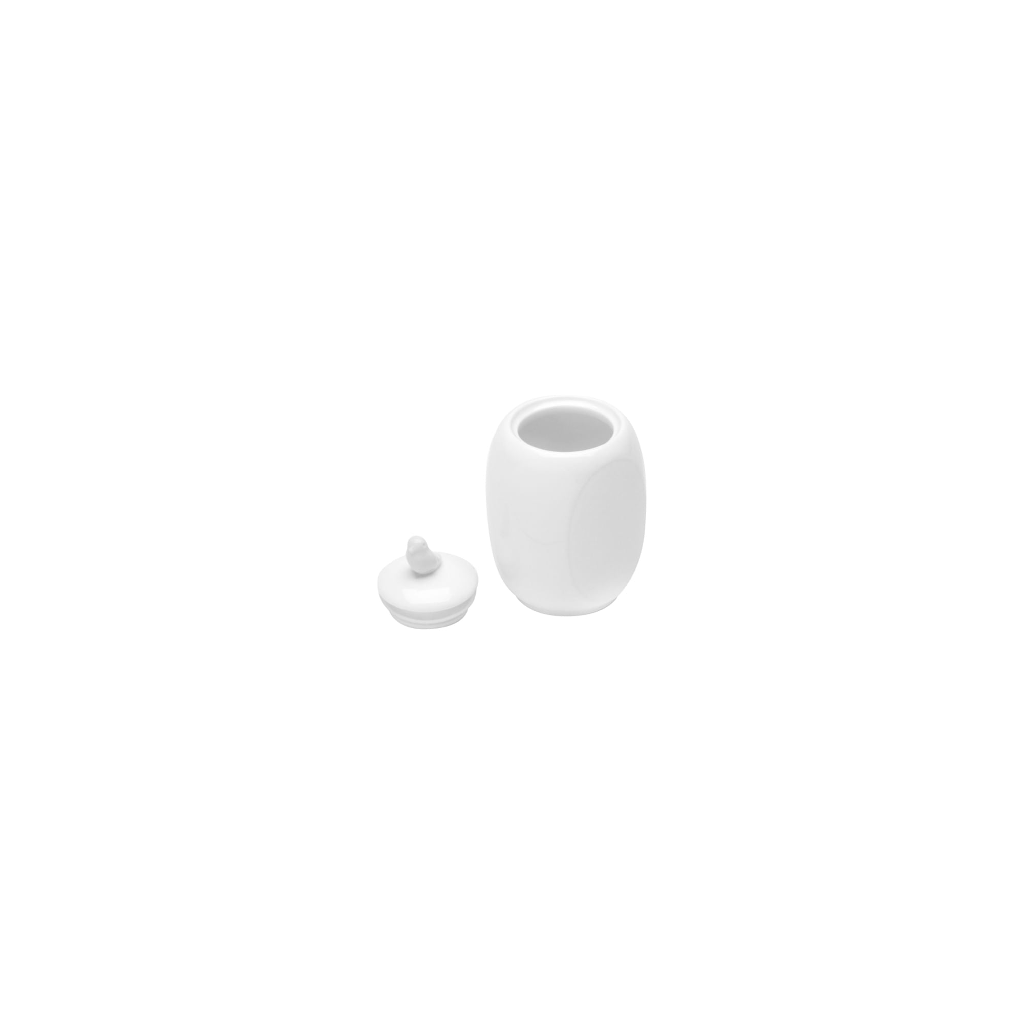 Pote Porcelana com Tampa Birds Branca 11cm - Ela Decora