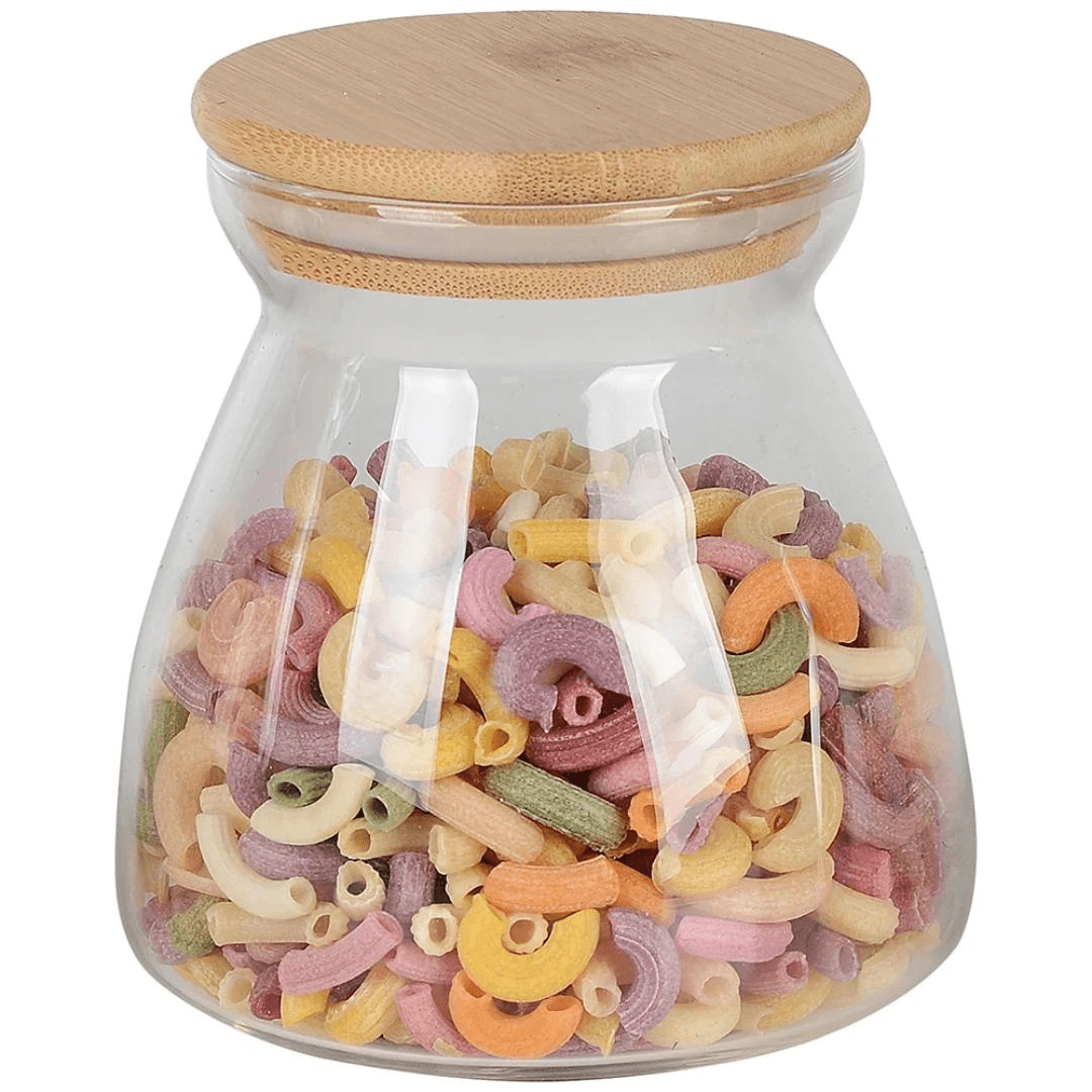 Pote Porta Mantimento em Vidro Borossilicato com Tampa em Bambu 650ml - Ela Decora