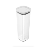 Pote Porta Mantimento Organizador Quadrado com Tampa Hermética Natural com Branco Block 2 Litros - Ela Decora