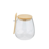 Pote Porta Mantimentos em Vidro Borossilicato com Tampa e Colher de Bambu 400ml - Ela Decora