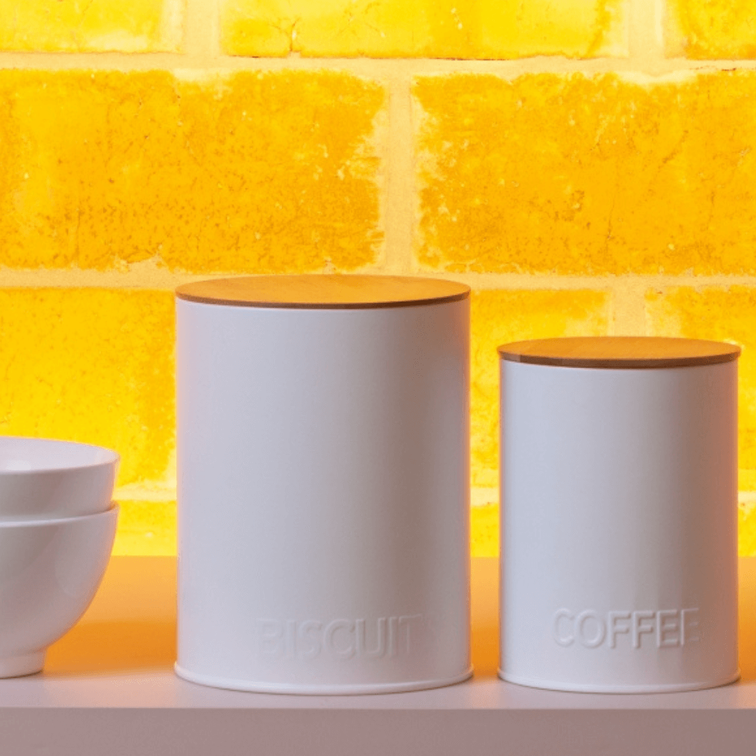 Pote Porta Mantimentos Para Café Canister Branco - Ela Decora