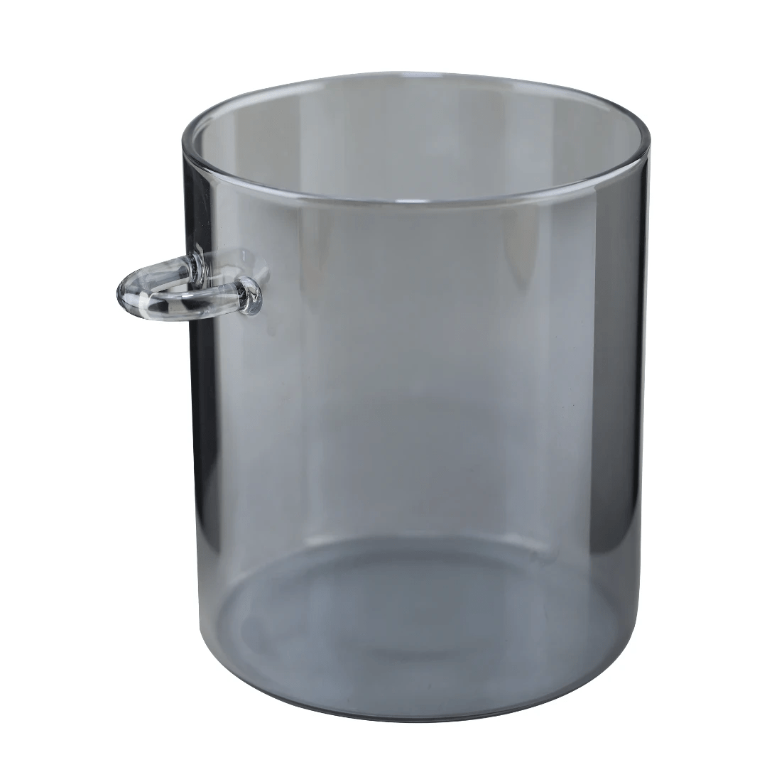 Pote Porta Mantimentos Vidro Borossilicato Cinza com Tampa e Colher de Bambu 700ml - Ela Decora