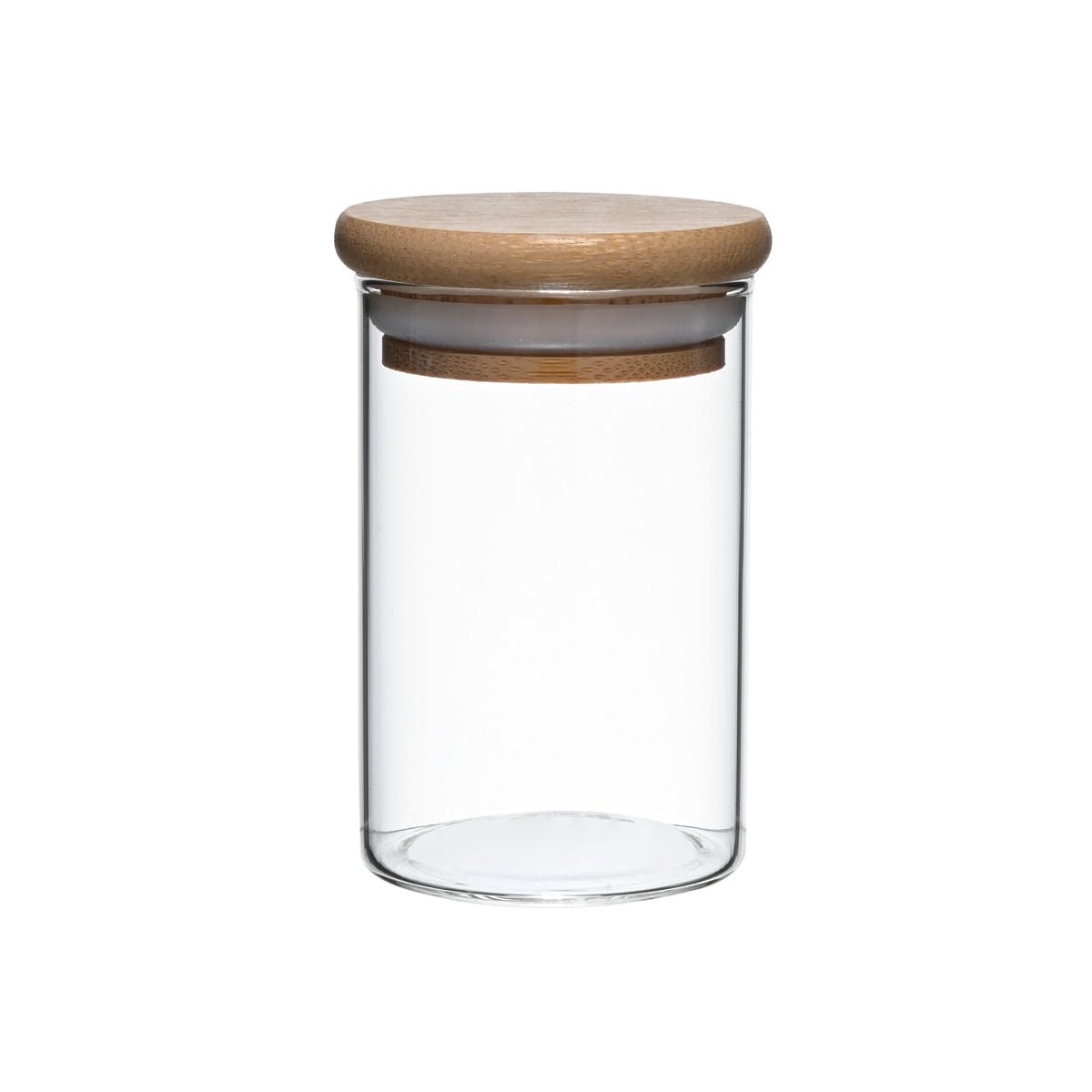 Pote Porta Mantimentos Vidro Borossilicato Tampa de Bambu 110ml - Ela Decora