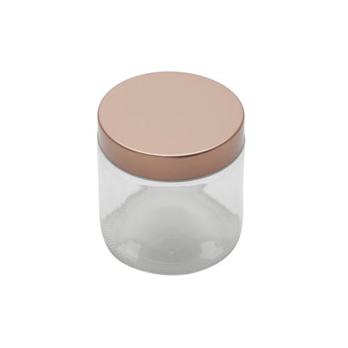 Pote Vidro Borossilicato Com Tampa De Cobre Rose Gold 800ml - Ela Decora
