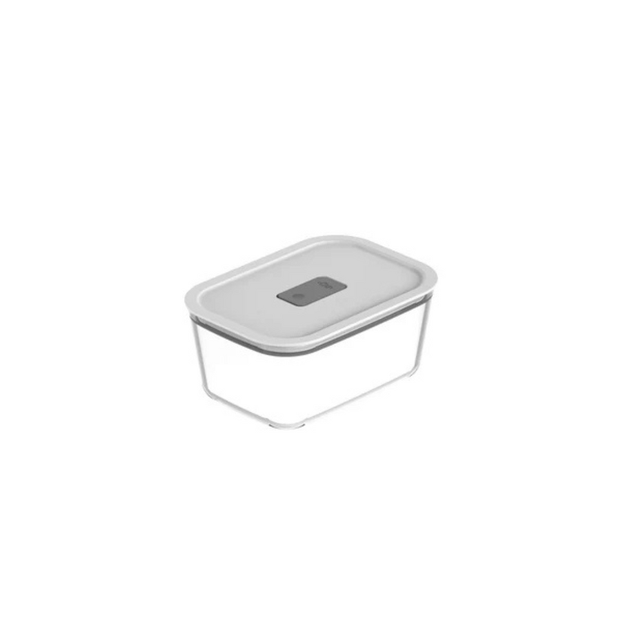pote de vidro hermético com tampa branca fundo branco vista frontal
