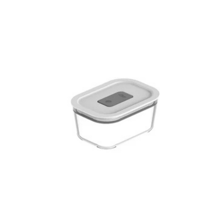 pote de vidro 370ml com tampa branca visto de frente fundo branco