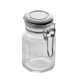 Porta Tempero Hermético de Vidro com Tampa em Metal Prata 8cm