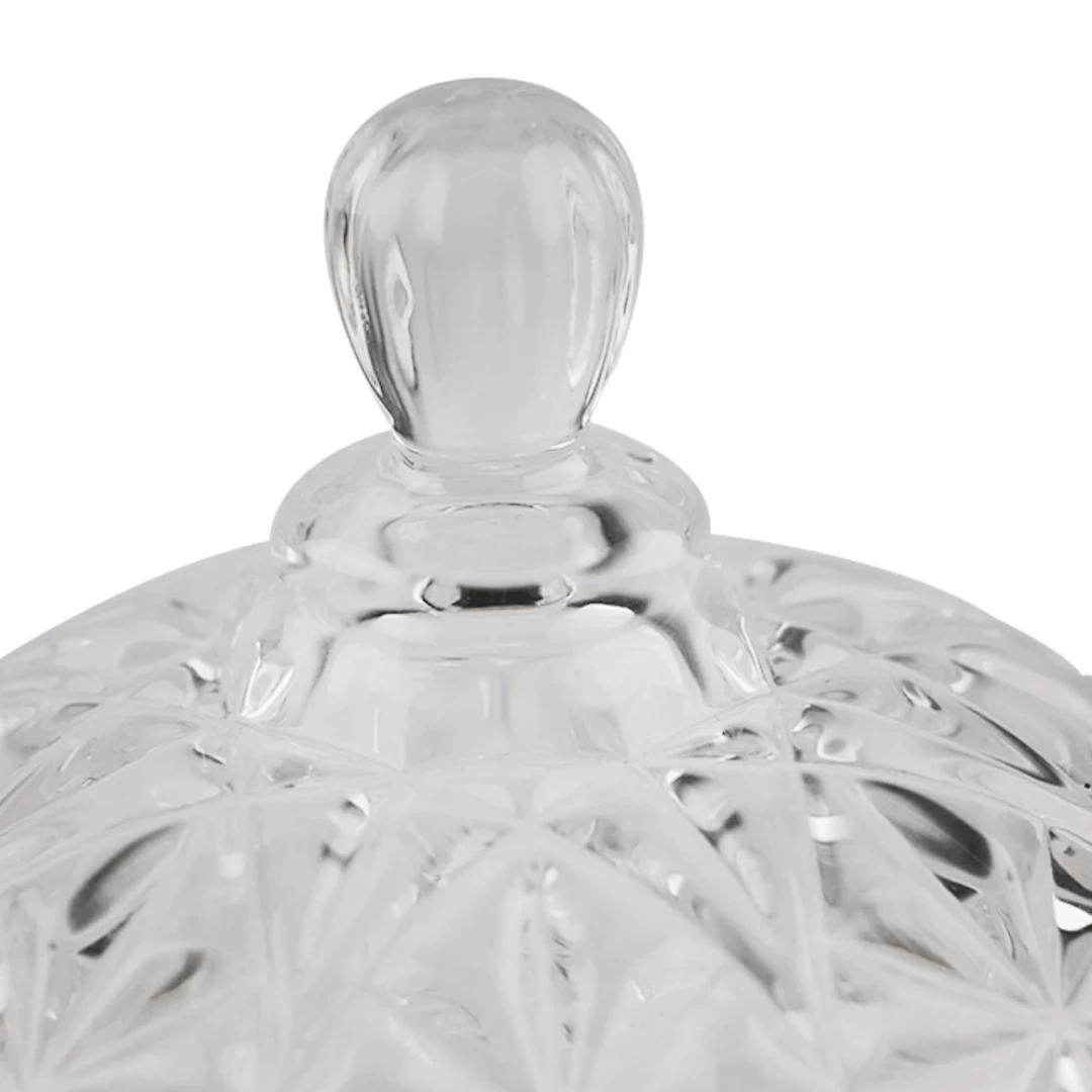 Potiche Bomboniere em Cristal Ecológico Transparente 14cm - Ela Decora