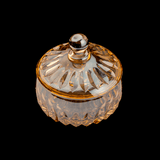 Potiche Bomboniere Louise em Cristal de Chumbo Âmbar 11cm - Ela Decora