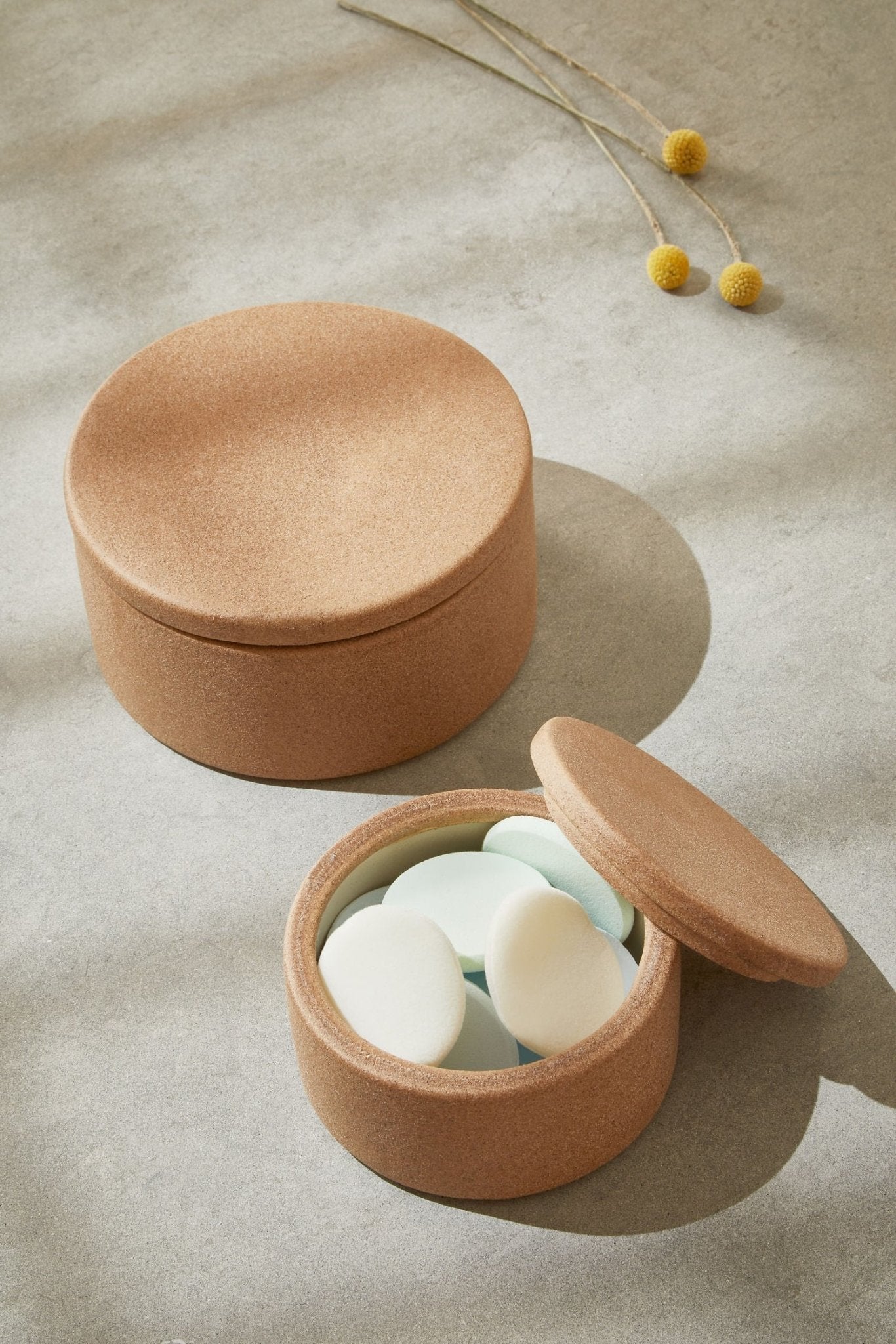 Potiche Caixa Cerâmica Areia 12cm Mart - Ela Decora