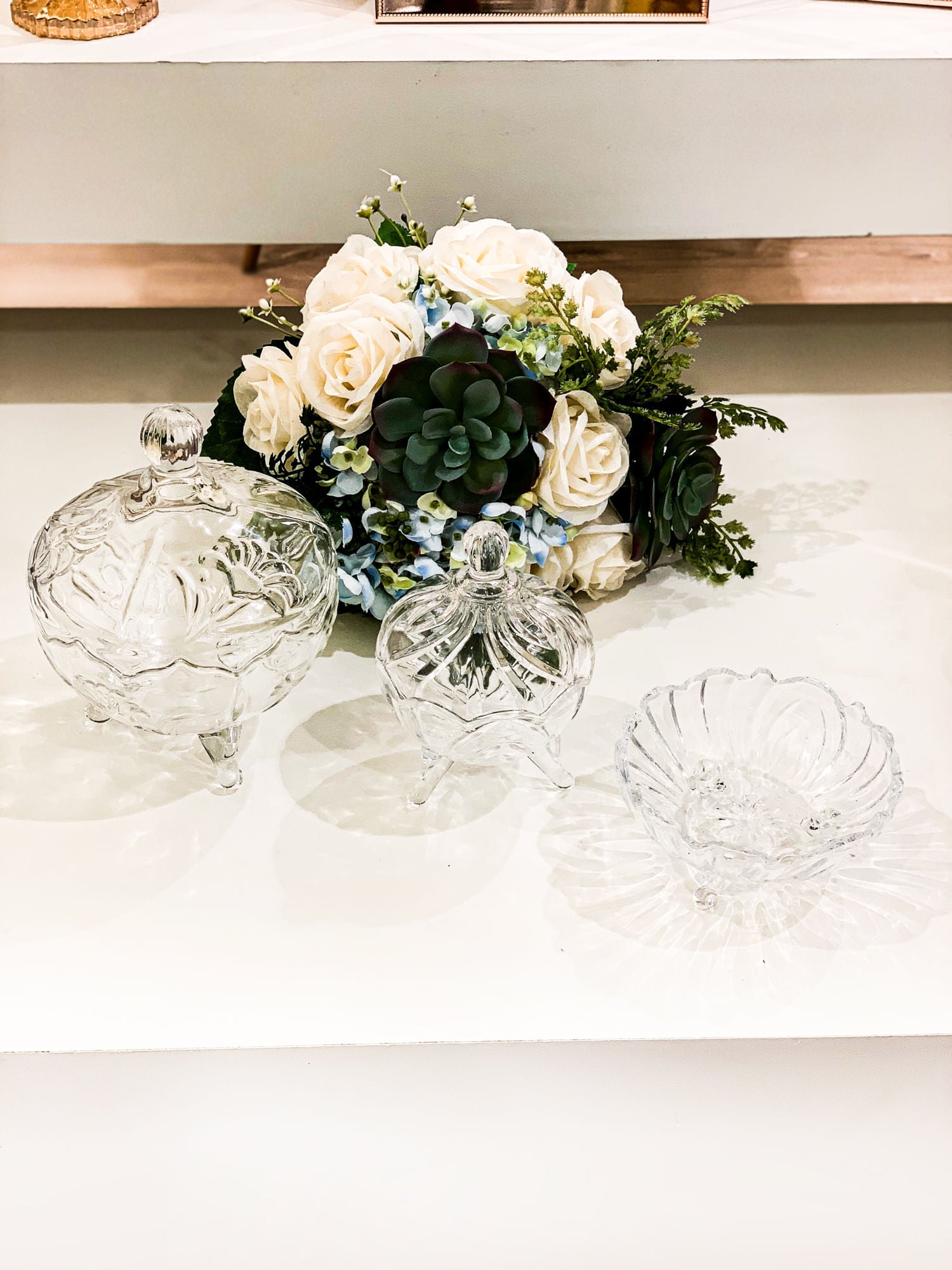 Potiche com Pé de Cristal Fruit Transparente 13cm - Ela Decora