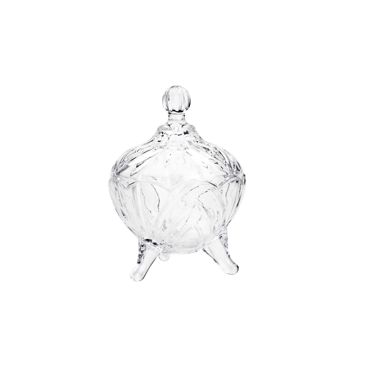 Potiche com Pé de Cristal Fruit Transparente 13cm - Ela Decora