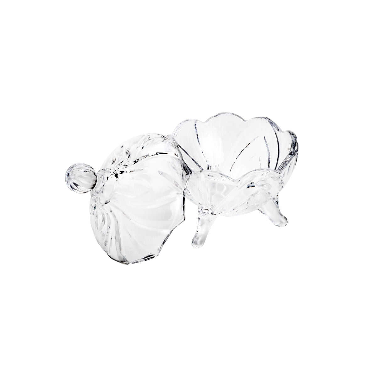 Potiche com Pé de Cristal Fruit Transparente 13cm - Ela Decora