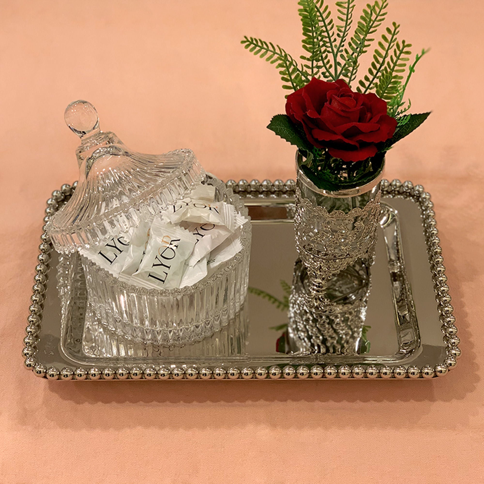 Potiche de Cristal Carrossel Transparente 12,5cm - Ela Decora