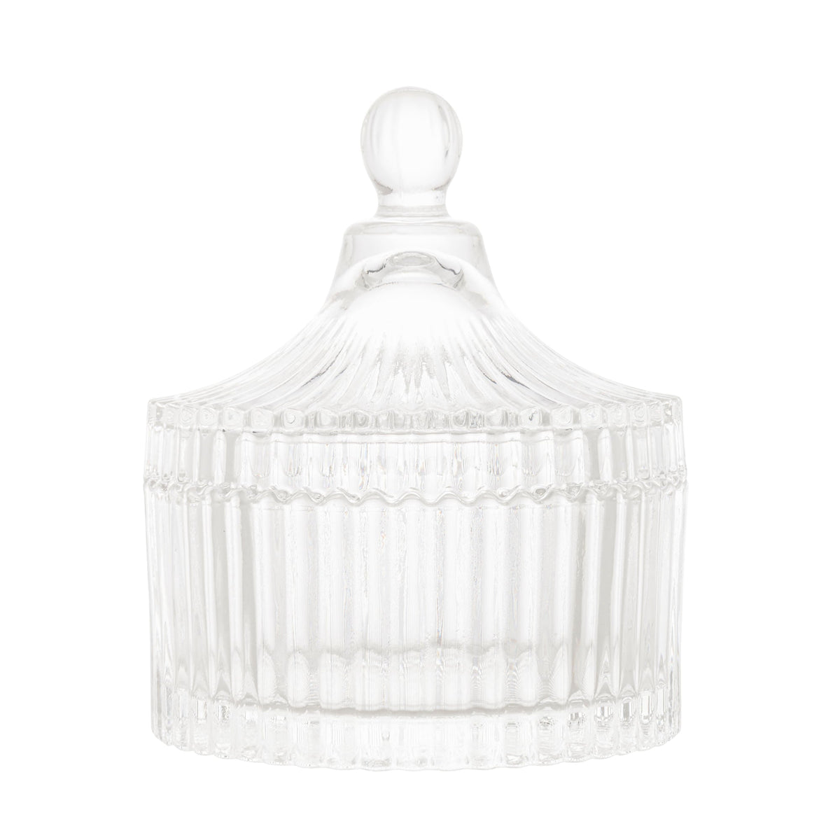Potiche de Cristal Carrossel Transparente 12,5cm - Ela Decora