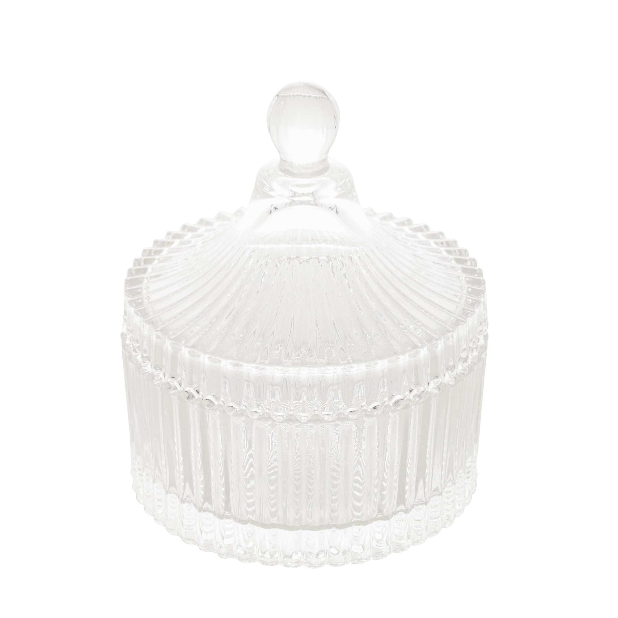 Potiche de Cristal Carrossel Transparente 12,5cm - Ela Decora
