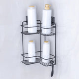 Prateleira de Canto Dupla com Ventosa Preta