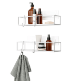 Prateleira Porta Shampoo Cubiko Branca 2 Peças - Ela Decora