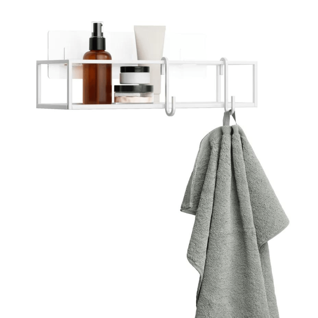 Prateleira Porta Shampoo Cubiko Branca 2 Peças - Ela Decora