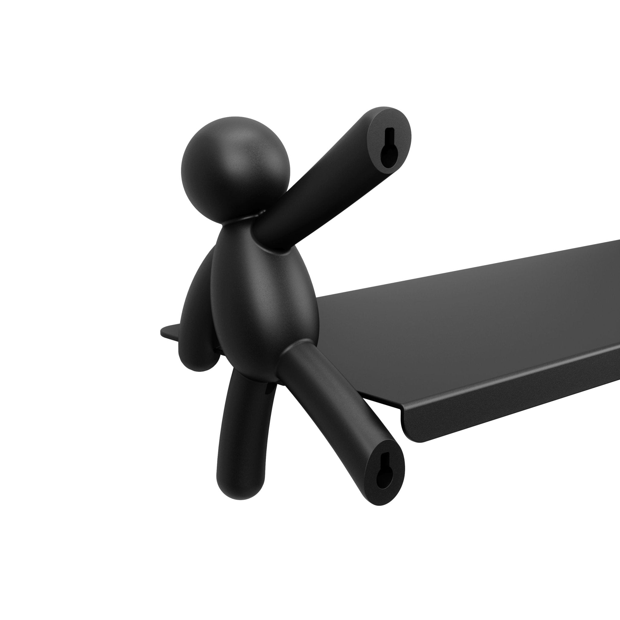 Prateleira Suspensa Buddy Preto 46 cm x 15 cm - Ela Decora