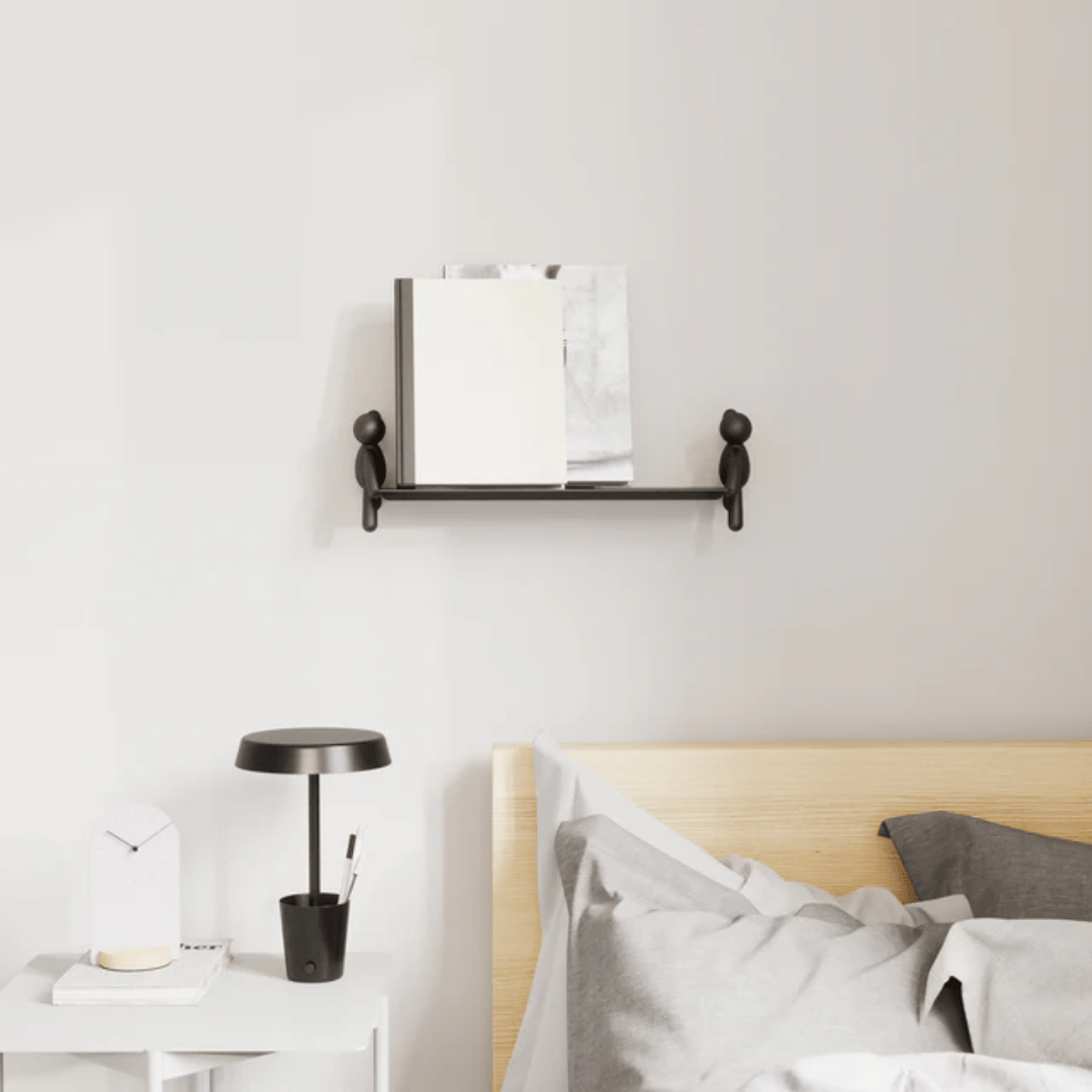 Prateleira Suspensa Buddy Preto 46 cm x 15 cm - Ela Decora