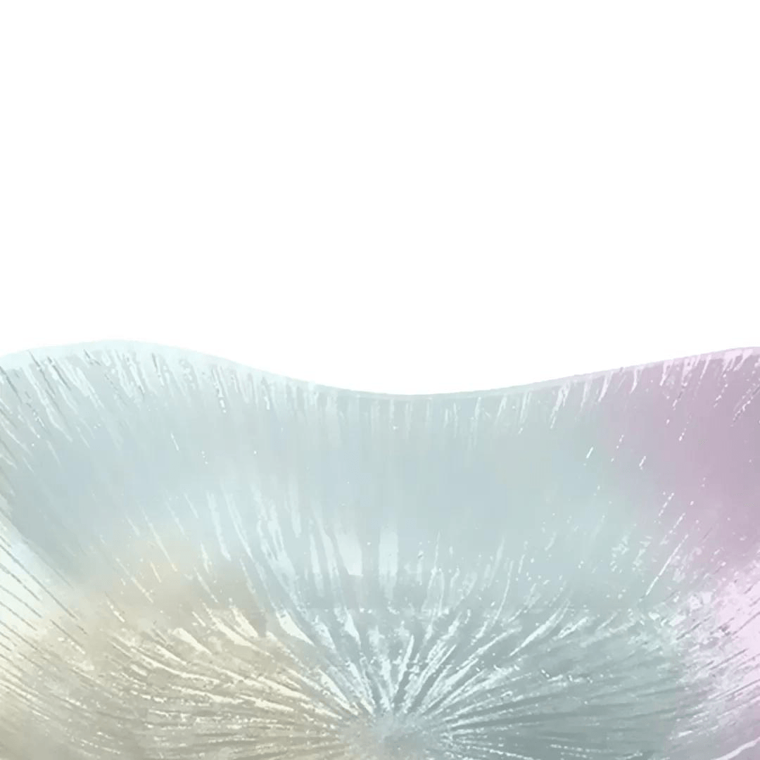 Prato Centro de Mesa Coração em Vidro Furta Cor 15cm x 3cm - Ela Decora