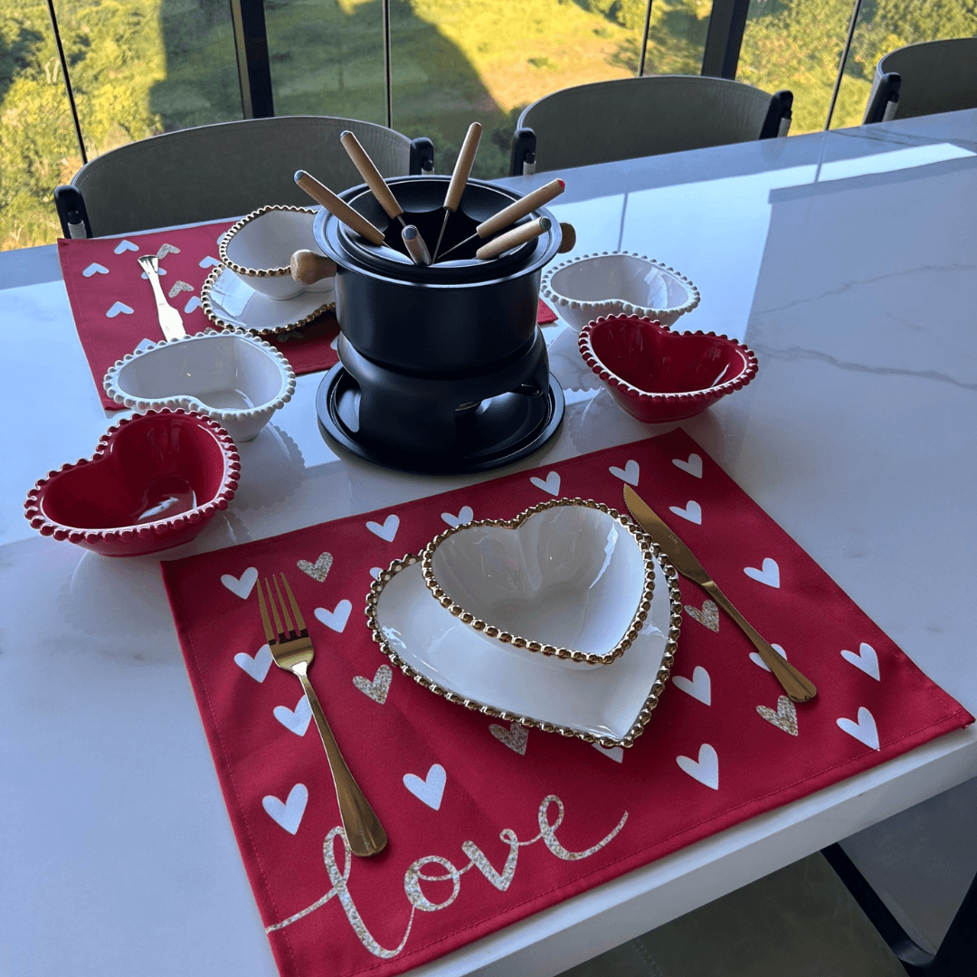 Prato Coração Bolinhas Dourada 20cm - Ela Decora
