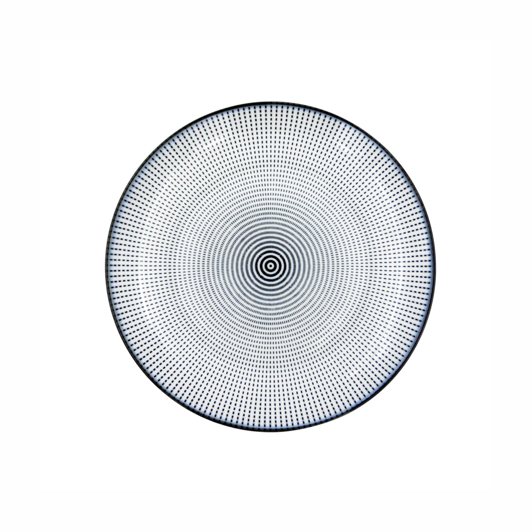 Prato de Porcelana Decorativo Preto e Branco - 19,5 cm - Ela Decora