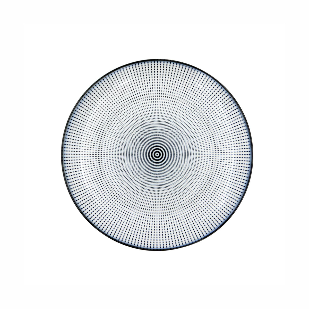 Prato de Porcelana Decorativo Preto e Branco - 19,5 cm - Ela Decora