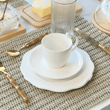 Prato de Sobremesa Algarve Branco 21cm - Ela Decora