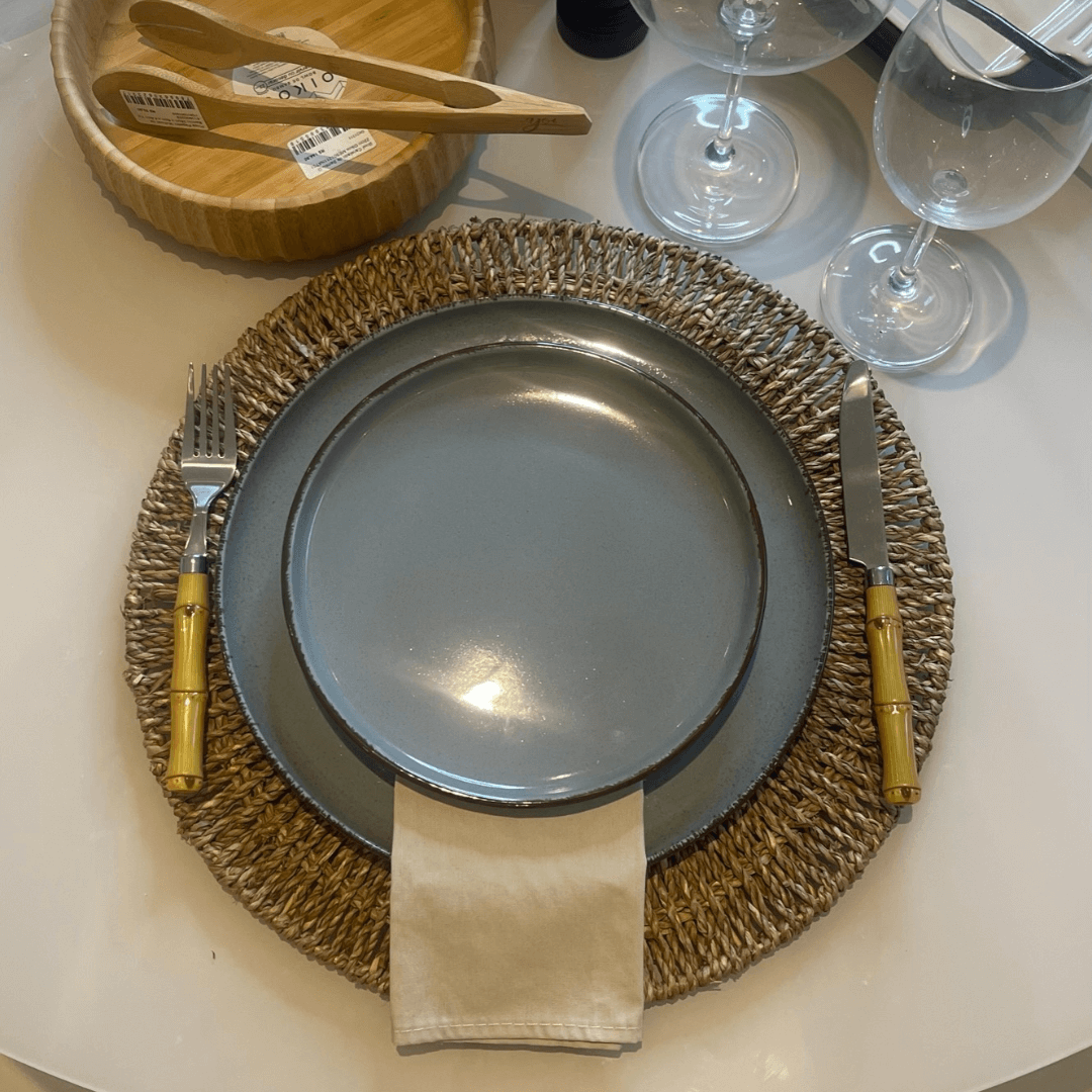 Prato de Sobremesa Bio Dust Cinza 21,5cm - Ela Decora