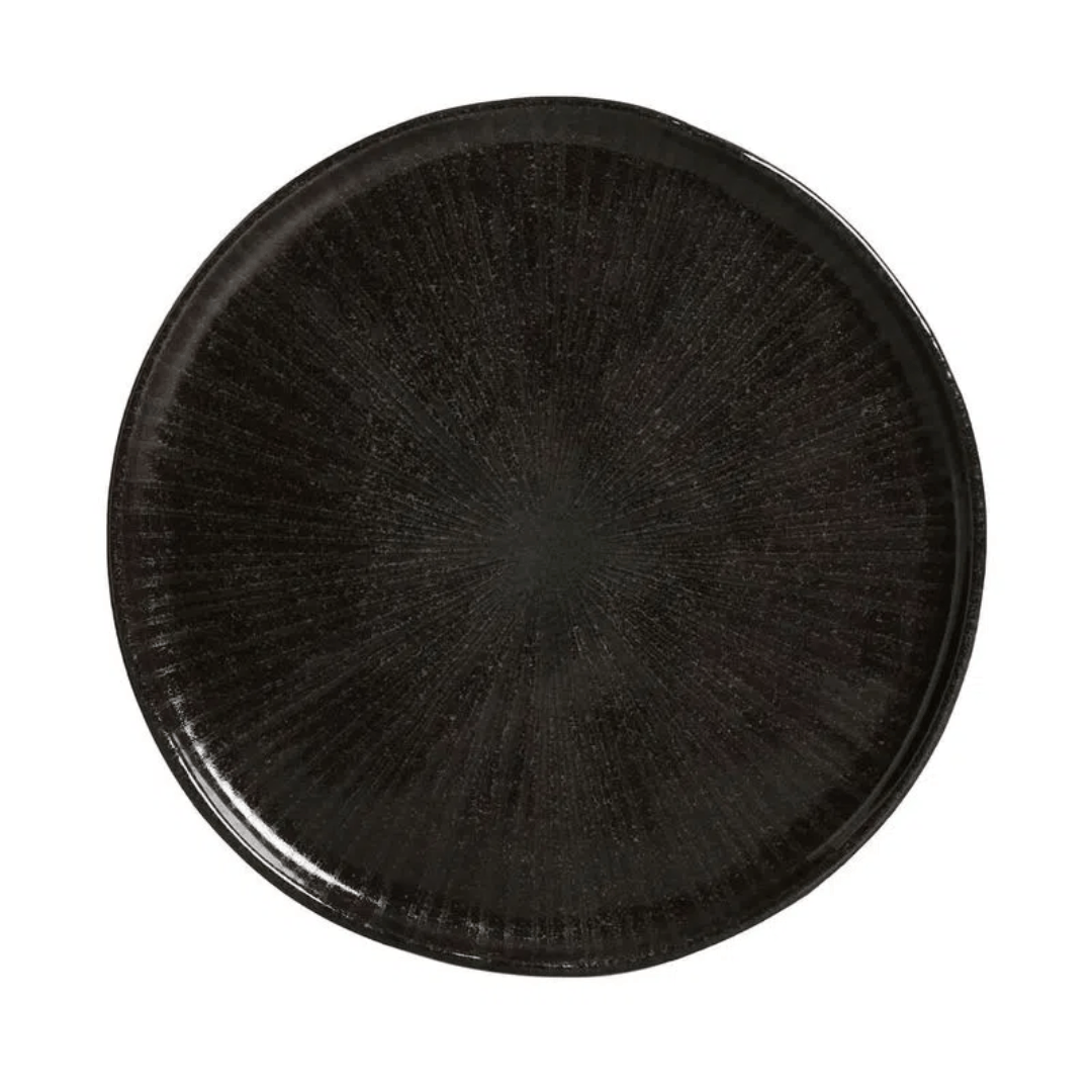 Prato de Sobremesa Bio Stoneware Imo Preto 21,5cm - Ela Decora