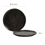 Prato de Sobremesa Bio Stoneware Imo Preto 21,5cm - Ela Decora